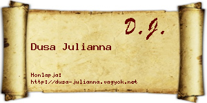 Dusa Julianna névjegykártya